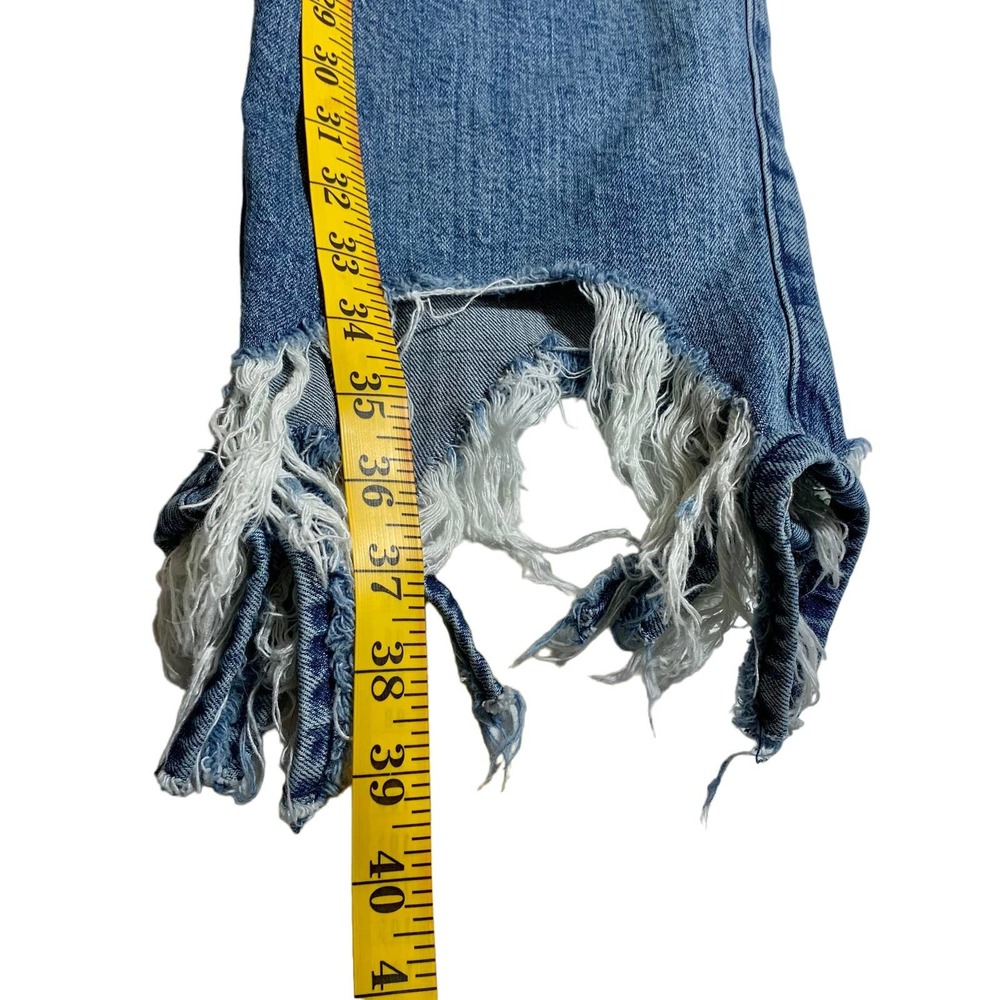 7 For All Mankind | Women | Distressed Hem High Rise Cropped Straight Jeans | 30 - Picture 5 of 14